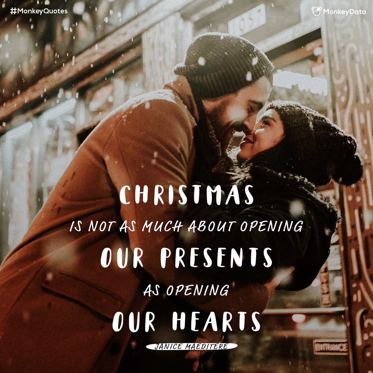 Monkey_Data's tweet photo. Just for this one day. Let the business go. 🎄❤🎄❤🎄 #monkeyquotes #monkeydata #ecommerce #holidayseason #loveisallaround https://t.co/Z4OuxkJO5C
