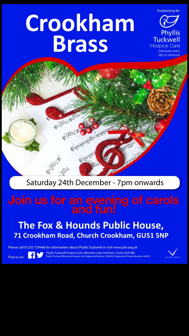 HeavyMetalEduc1's tweet photo. Not long to go #Crookham Xmas Carols #foxandhounds (7-9 xmas eve) sing-a-long and raise some money for @PTHospice https://t.co/WH6mbvwhId