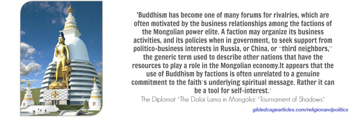 Read about the international 'geopolitical chess game' playing out in Mongolia gildedcagearticles.com/religionandpol… #Buddhism #Tibet #DalaiLama