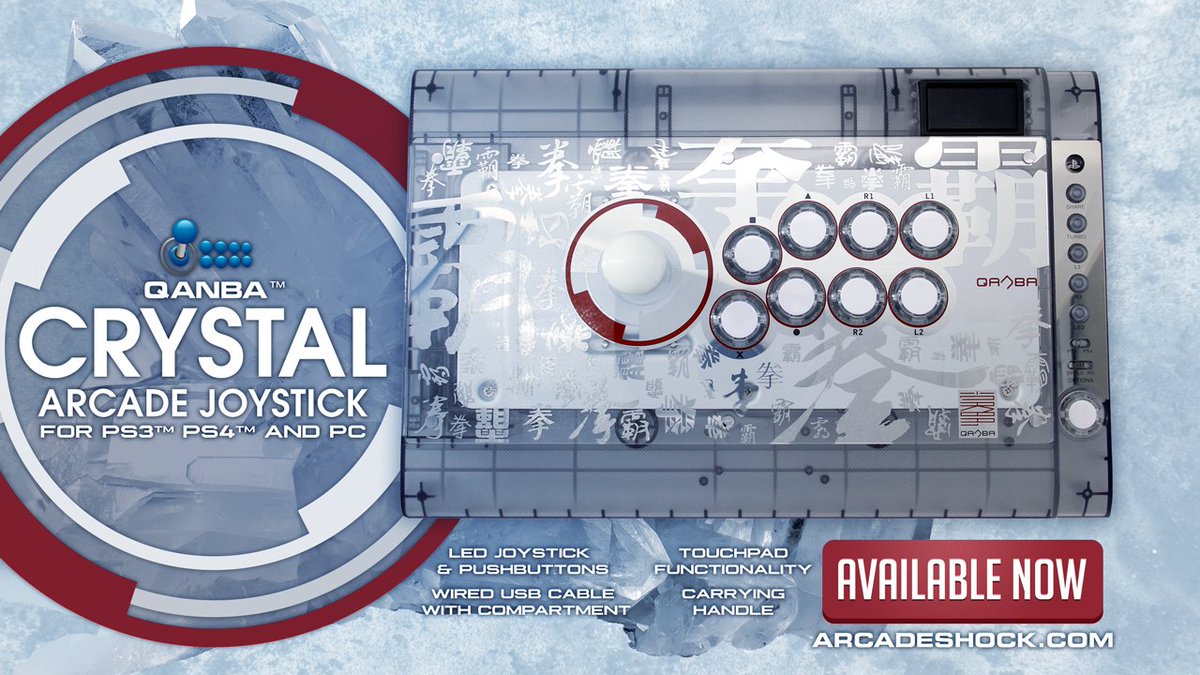 ArcadeShock's tweet photo. QANBA CRYSTAL - NOW AVAILABLE : PS4/PS3/PC https://t.co/f6vL3uPzJW #QANBACRYSTAL #ARCADESTICK #FGC #PS4 #PS3 #XINPUT #DIRECTINPUT https://t.co/D4Rao6qCT9