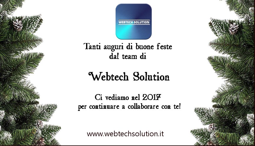 Webtechsolutio's tweet photo. Tanti auguri di buone feste dal Team di Webtech Solution! #Webtechsolution #Wts #internet https://t.co/S1kvw2OoMz