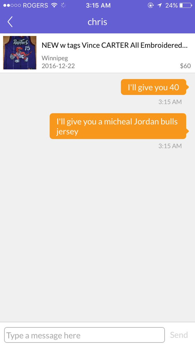 WillGarrioch's tweet photo. My mans 18 and about to be hooked up with a vintage Vince Carter  jersey https://t.co/QzmJhdgce8