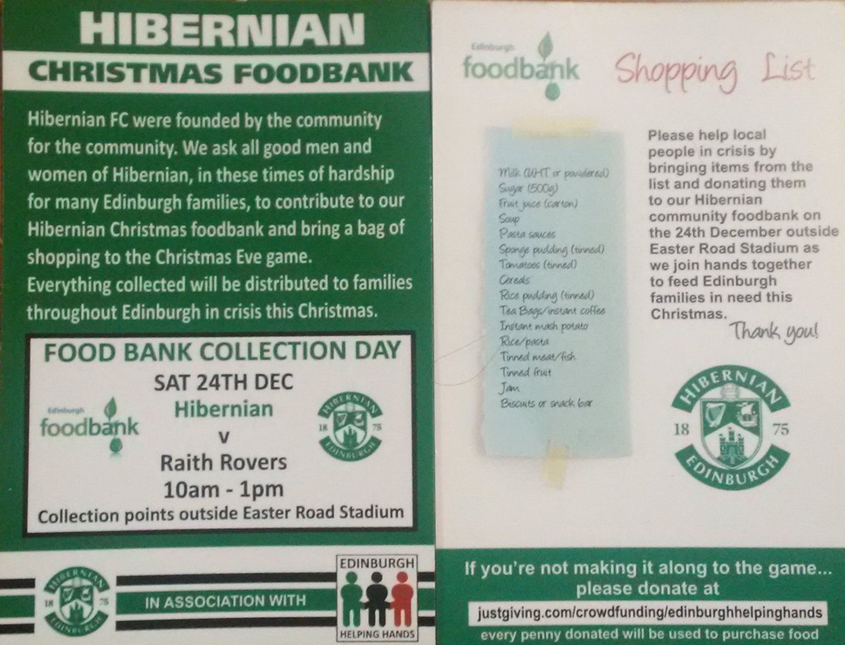 Kev_Hibs_07's tweet photo. Do what you can Hibs Fans let's show what community is all about! #feedEdinburgh #whatcanyoudoforothers #foodbank https://t.co/eTmUEu75jS