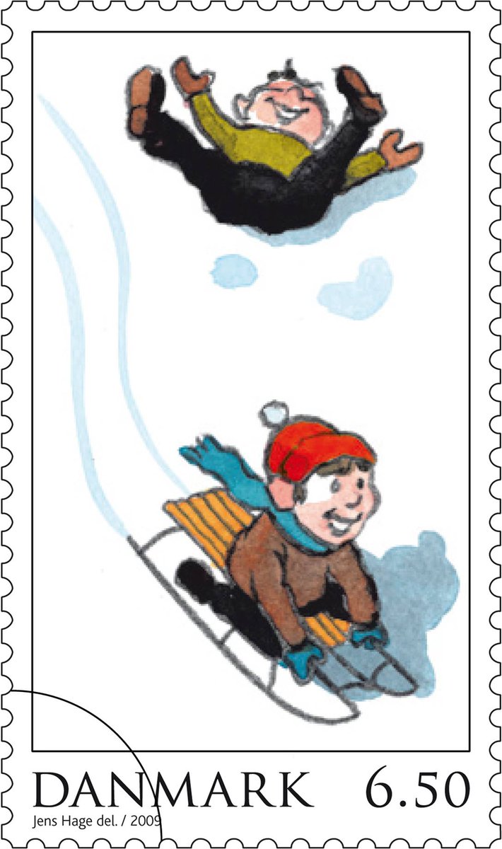 postdanmark's tweet image. Der hører sne til juleaftensdag - så vi fandt et frimærke med sne i skuffen. Glædelig jul fra PostNord i Danmark.