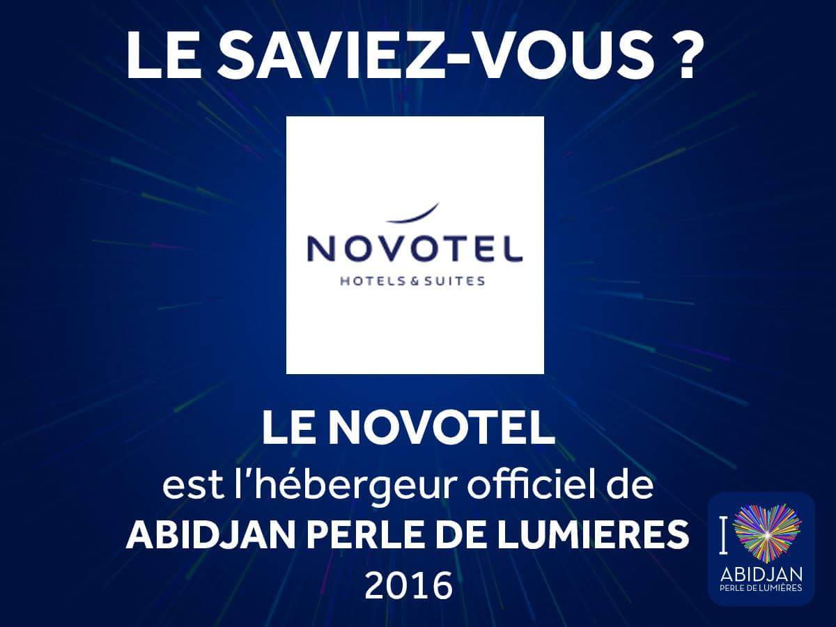 #APL2016 #APL2016     [LE SAVIEZ-VOUS ?]
Le NOVOTEL est l'hébergeur officiel de ABIDJAN PERLE DE LUMIÈRES 2016.
#civ225 #noel