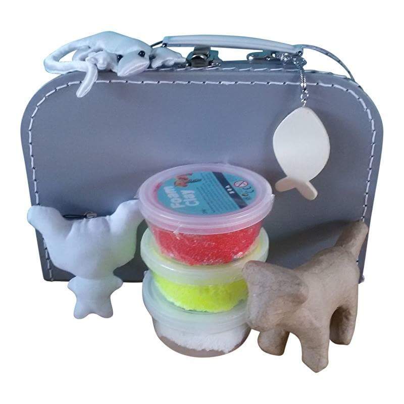 Met dit vrolijke zilveren koffertje heb je overal en altijd de allerleukste knutselmaterialen bij de hand! confettioptafel.nl/a-43219981/foa…