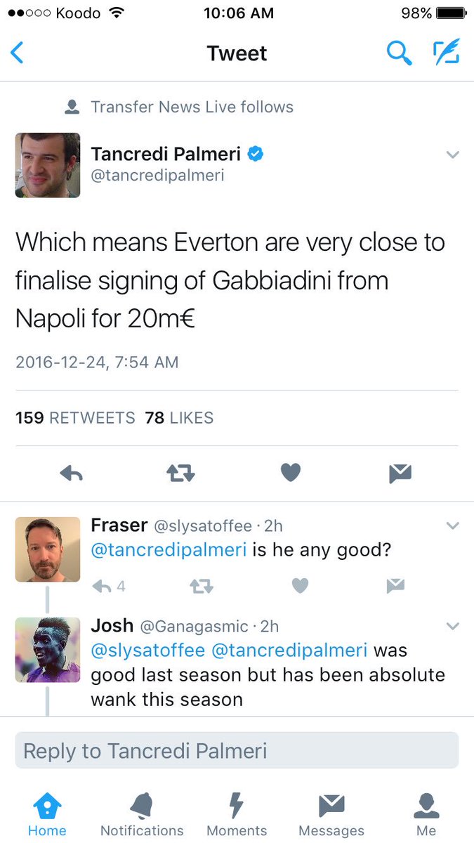 Scott_Venner's tweet photo. @TransfersCalcio is this guy reliable at all? Also what are your thought on Gabbiadini as a player? https://t.co/7d9QJWQiiw