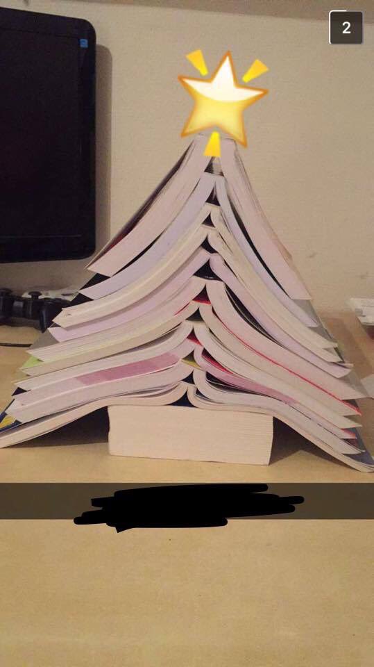 TheButlerWhoFan's tweet photo. Mon genre de sapin de Noël aujourd'hui ... 
#JoyeuxNoel #Blocus #partiel #monsapindenoel https://t.co/7pRqtuPaZq