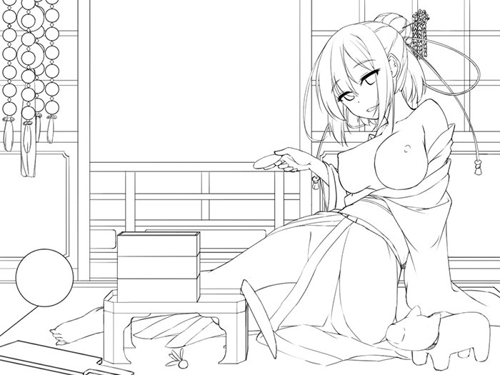 気が早いですが、正月絵描いています。
間に合わないよりは100倍ましなので('・ω・`) 