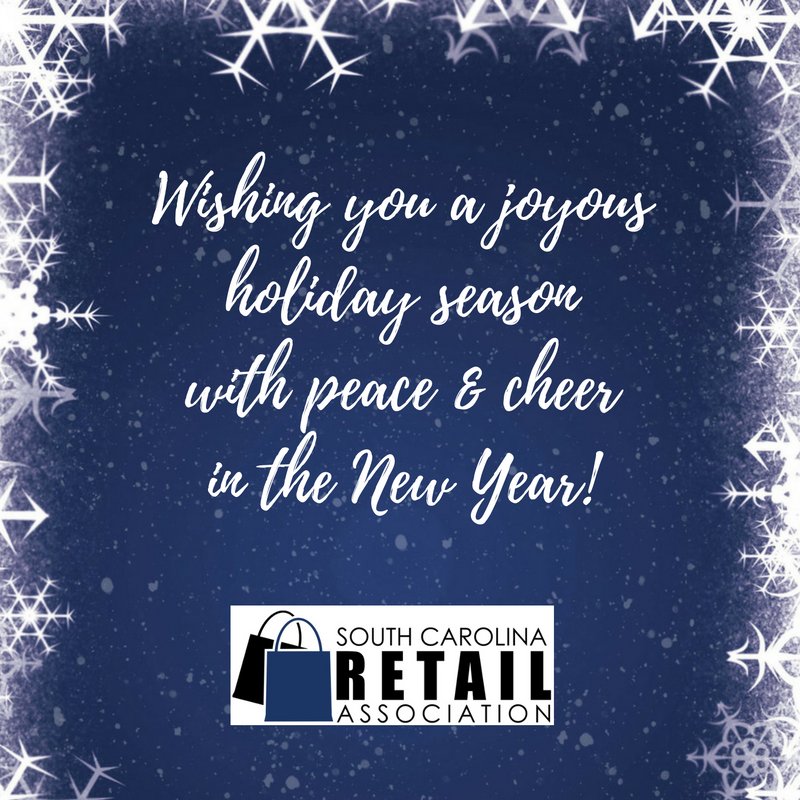 SCRetailAssn's tweet photo. Wishing you #happyholidays from the staff at @SCRetailAssn ! #SCRetail #Celebrate #PeaceandJoy https://t.co/OW7KYqXIxH
