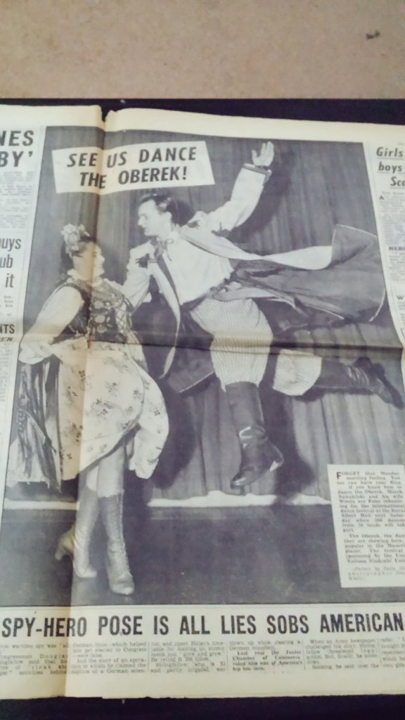 WW2girl1944's tweet photo. Found this great newspaper photo of my grandparents dancing in the 50's #polishdancing #polska #poland #oberek https://t.co/BfHwKENY7i