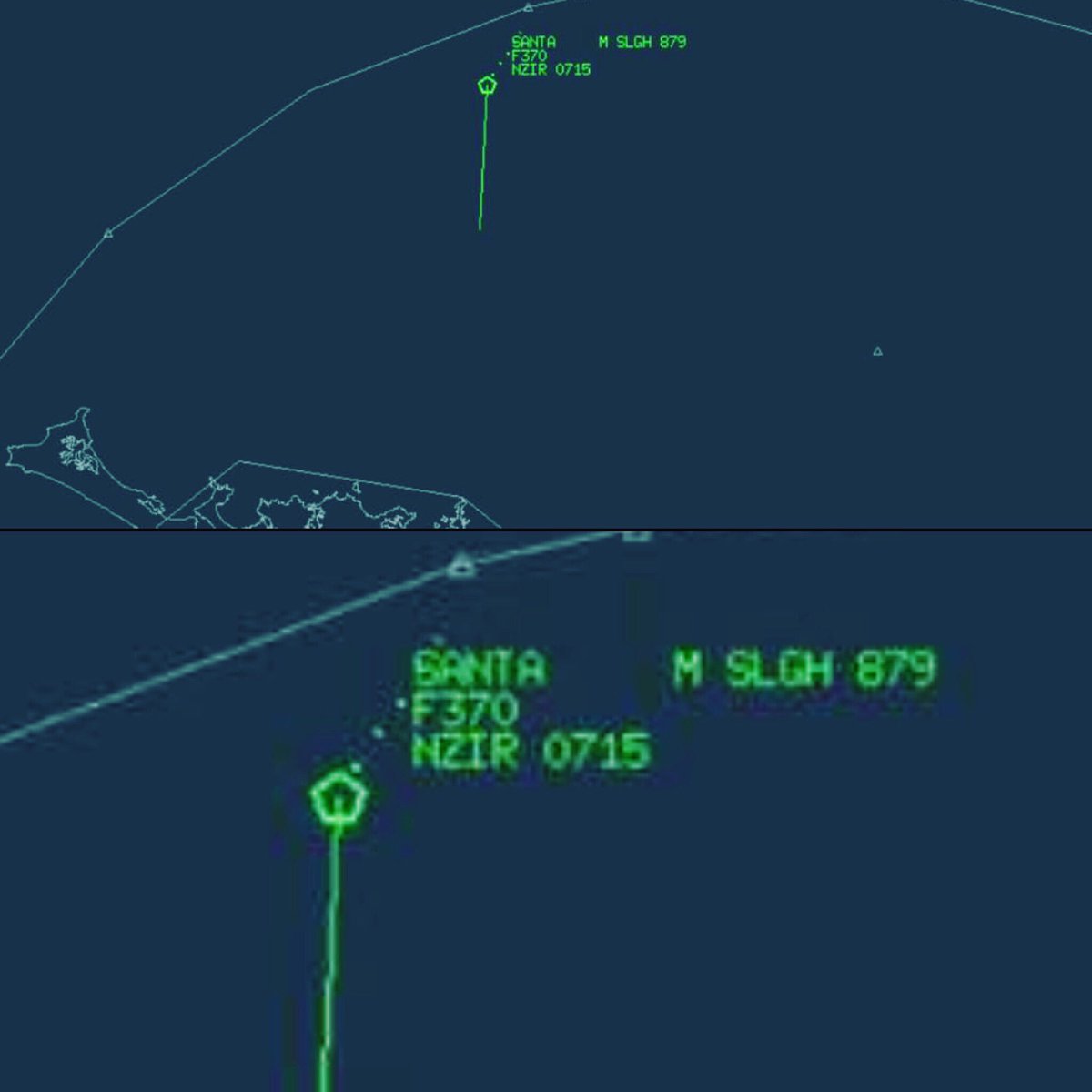 evansummerfield's tweet image. Merry Christmas everyone! Sleigh 879 is Santa's callsign and he has just left NZ heading North! @AirwaysNZ