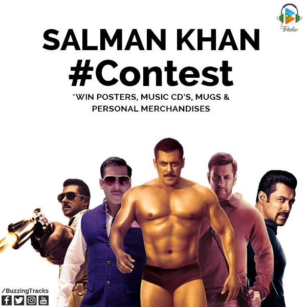 BuzzingTracks's tweet photo. It's time for #SalmanKhan Mania on Buzzing Tracks. 
More than 100+ Prizes to #giveaway!
RT to enter &amp; tag your friends now. https://t.co/NKrBgaQybU