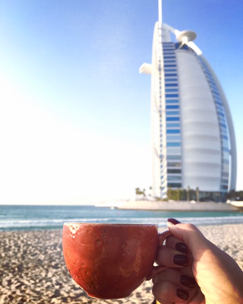 ☕️👍🏼 #Cappuccino #Dubai #MadinatJumeirah #BurjAlArab