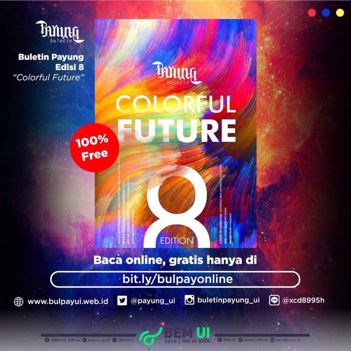 payung_ui's tweet photo. Halo UI dan Indonesia!
Ayo sambut tahun barumu penuh warna dengan membaca "Majalah Buletin Payung Edisi 8: Colorful Future"! https://t.co/JNOKq5bByn