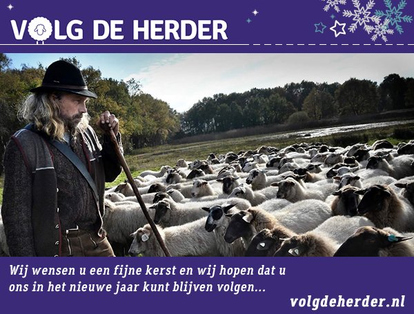 Fijn als je deze kerstgroet van #volgdeherder deelt met je familie, vrienden en je netwerk. Dank! Volgdeherder.nl