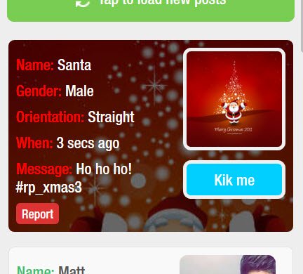 KikSideApps's tweet photo. Merry Christmas! 🎄
Use '#rp_xmas3' in your messages to make them like this #roleplay_kik #kik
https://t.co/rv6s4oudev https://t.co/bcASbroYgB