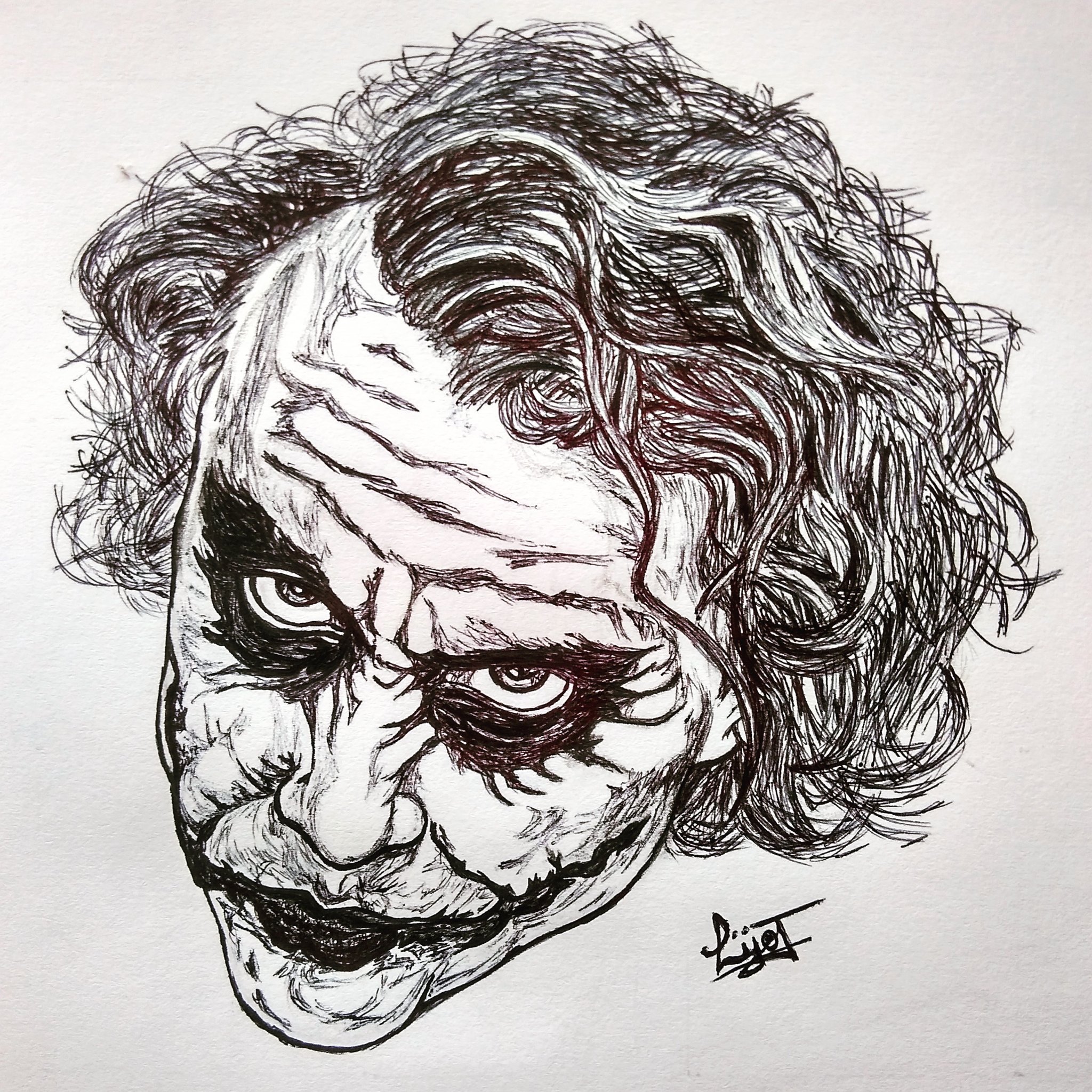 Heath Ledger Joker drawing  Art Amino