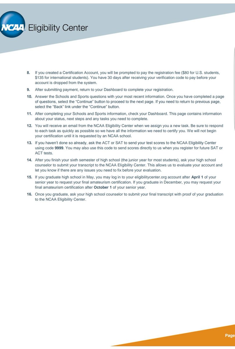 RBCoach_JD's tweet photo. How to Register with the NCAA Eligibility Center. A Must Before You Sign https://t.co/y8EoNDQDO1