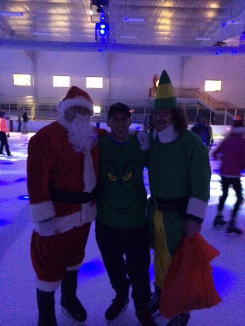 Santa and Buddy the Elf stopped by the <a href="/IndyFuelTank/">Indy Fuel Tank</a> for the Christmas Eve Cosmic Skate! #ChristmasEve #Xmas #SkateWithSanta #SantaClaus