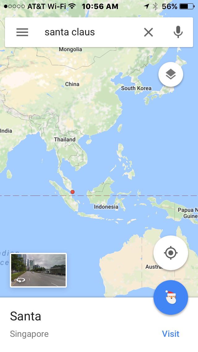 FinalTouchApps's tweet image. Follow 'Santa Claus' on the Google Maps app we found on our iPhone. Merry Christmas Everyone!