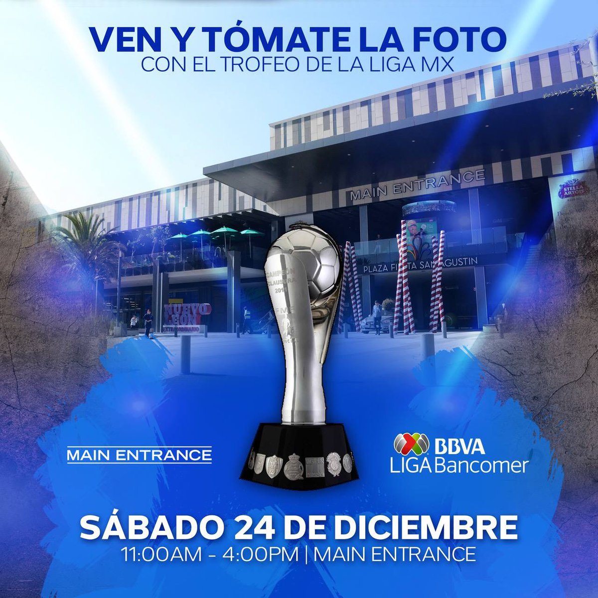 HOY en @MainEntrance_ tómate la foto con trofeo de la <a href="/LIGABancomerMX/">LIGA MX unofficial🚫</a> 11am-4pm #Tigres #America #TourDelTrofeo <a href="/TigresOficial/">Club Tigres 🐯</a> <a href="/ClubAmerica/">Club América</a>