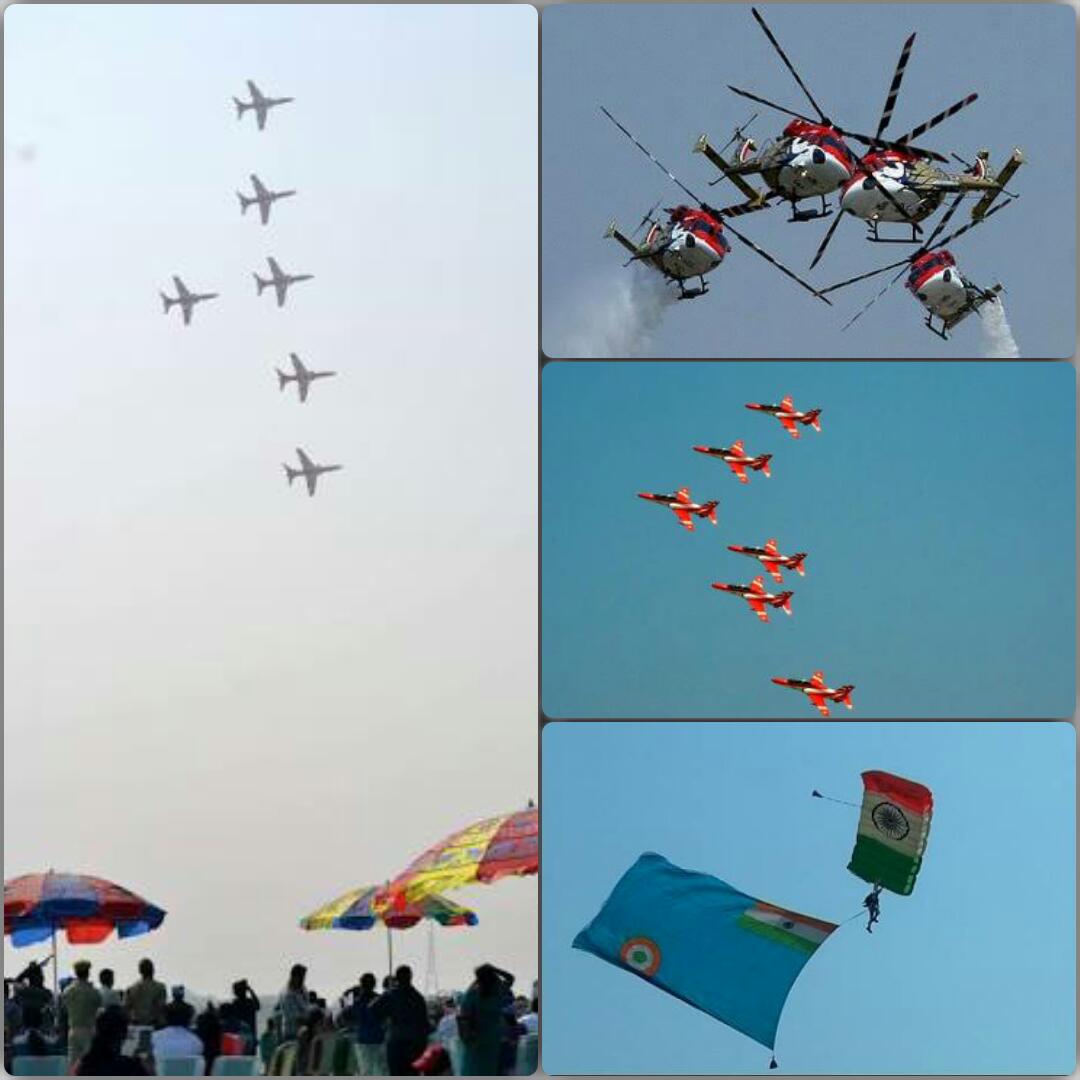 TeamVimaanas's tweet photo. @IAFIndia 's Sarang,Surya Kiran and AkashGanga teams performed a scintillating airshow. A big salute from Team Vimaanas to all air warriors. https://t.co/hG39OeqK56