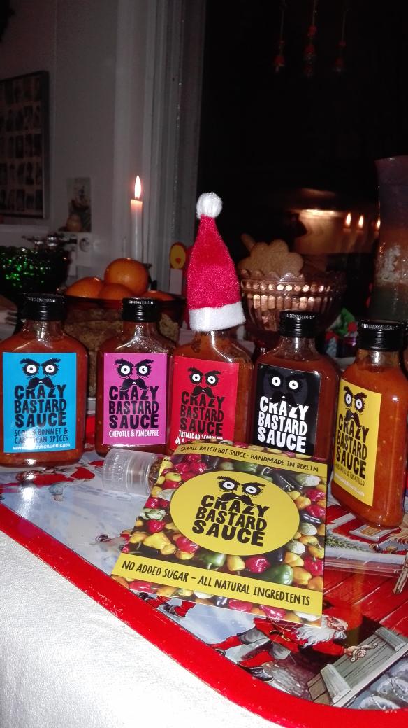 Thanks <a href="/bastardsauce/">Crazy Bastard Sauce</a> for gifts. Love ur sauces and my santa sister brought some for christmas.