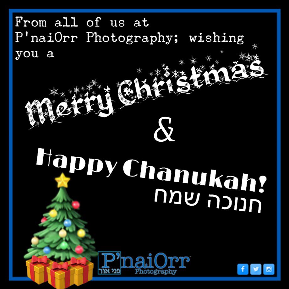 PnaiOrr's tweet photo. All of us at P'naiOrr™ Photography would like to wish you all a Merry Christmas and a happy Chanukah!
#merrychristmas #HappyHanukkah https://t.co/hW33aGKdID