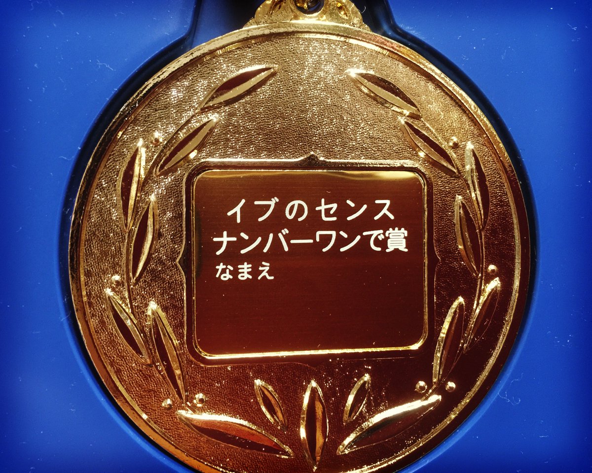 いの على تويتر グッズの詳細です メダルの絵は彫刻となっており ハードケースが付いてきます ゴージャス ケースは4枚目のようにスタンドにすることも可能で お部屋にそのまま飾っちゃうこともできます まさにイブの時代っ ナンバーワン金メダルガール