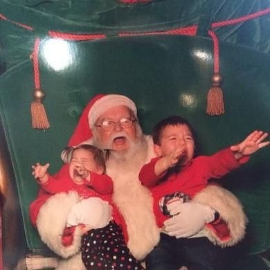 MillieJogia's tweet photo. Tbt to my first photo with Santa with my cousin.We were not very happy see him. #Christmas #model #scared #santaphotos #Christmas2001 https://t.co/DMO4l40pQG