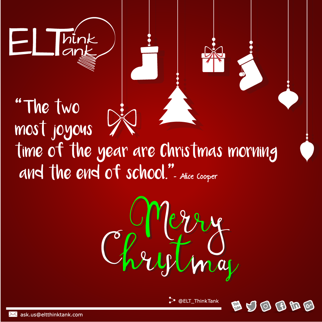 ELT_ThinkTank's tweet photo. ELT Think Tank wishes everyone a Merry Christmas! #eltThinkTank #ELT #ESL #merryxmas https://t.co/mupuXiLkEM