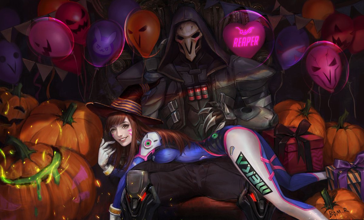 OverwatchBase's tweet image. Happy (late) Halloween! | Artwork by Bom R (artstation.com/artwork/OdkVk)