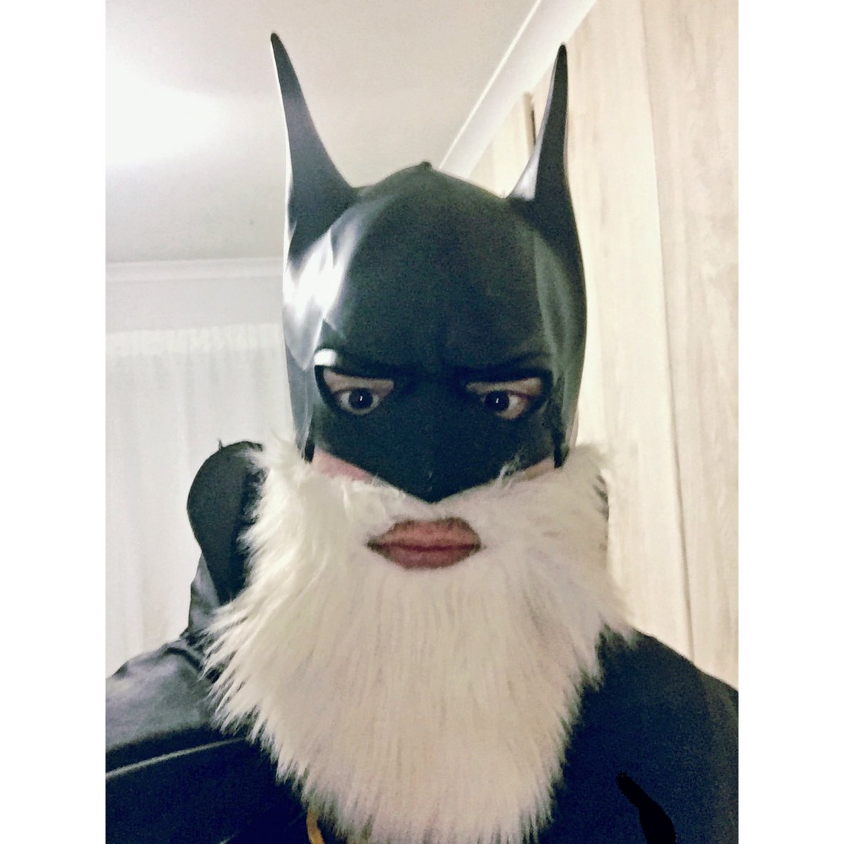 Champ_Payne's tweet photo. When Santa gets delayed at the North Pole and Batman has to step up to the plate. https://t.co/NACSdBqjDx