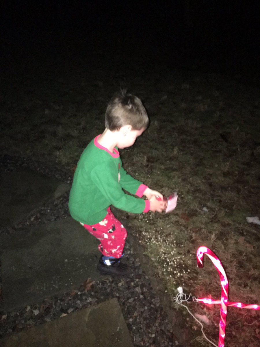 Owen putting out the Reindeer food from Mrs Tuozzoli @MrsTuozzoliRM6   Merry Christmas!