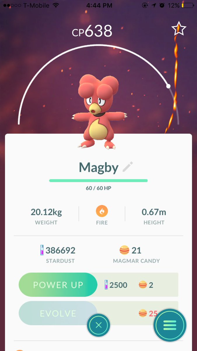 thisisysa's tweet image. I got #Magby now too. Woohoo!!! #PokemonGO #JohtoPokemon