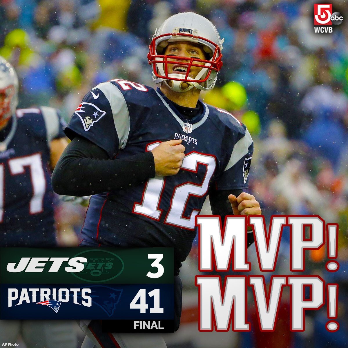 TomBradyEgo's tweet photo. Tom Brady and the #Patriots dominate the Jets at home 41-3 #NYJvsNE https://t.co/bGg9fr1WPy
