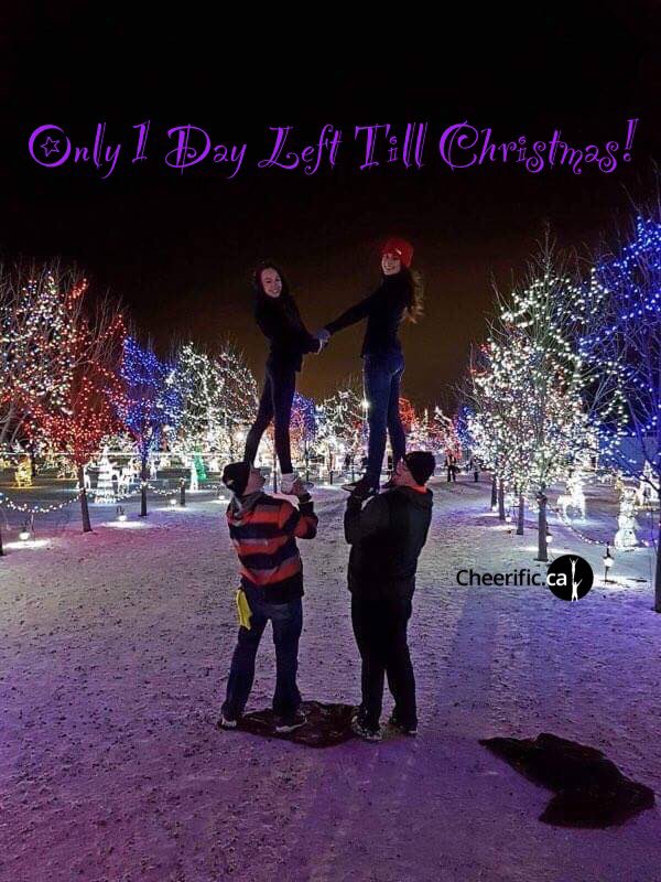 partnerstunting's tweet photo. Only 1 day till Christmas! #ChristmasEve #ChristmasCountdow #countdowntochristmas #cheerific #partnerstunting #cheerleading #Edmonton#Canada https://t.co/rFTNoVfkcI