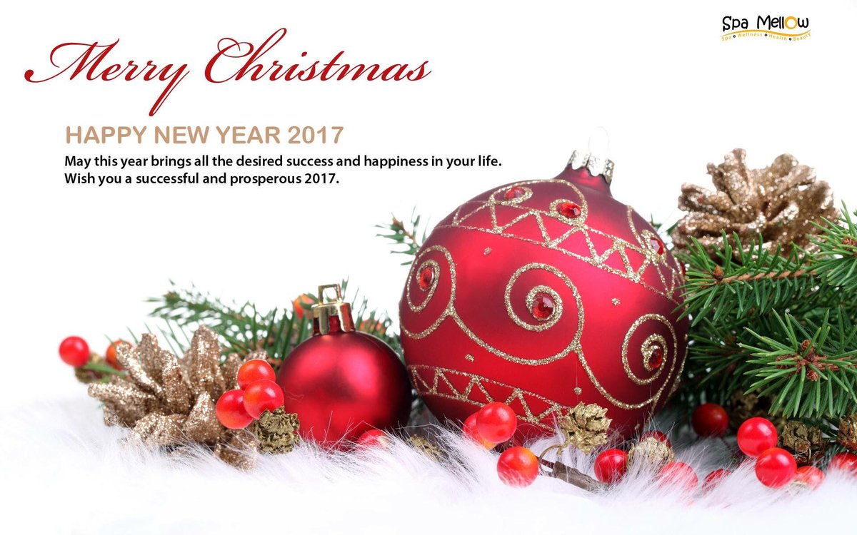 Spa Mellow would like to wish you a Merry Christmas and Happy New Year. Bringing spa, health, and beauty to 2017