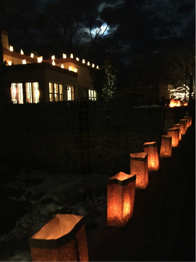 LiveLightTravel's tweet photo. A beautiful tradition in #SantaFe, the Canyon Road Farolito Walk is a magical experience not to be missed!  ✨ #farolitowalk #christmaseve https://t.co/1iFaWyI3N6