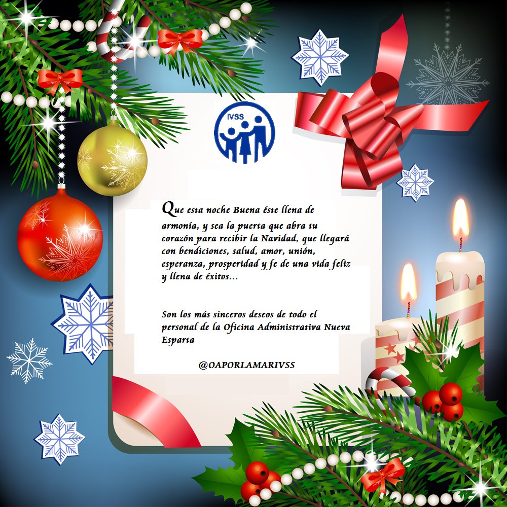 Feliz Navidad! les desea todo el personal que forma parte de la Oficina  @OAPORLAMARIVSS #NavidadIVSS @ivssoficial @c_rotondaro, image size:1000x1000