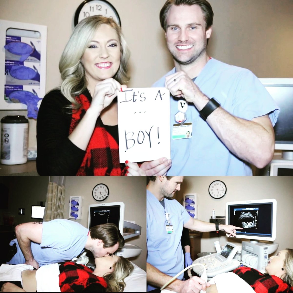 JoshTavernierMD's tweet photo. We're so excited to announce IT'S A BOY!! #babytav #junior #tavpartyof3 #genderreveal https://t.co/zqZ6tzt6fO