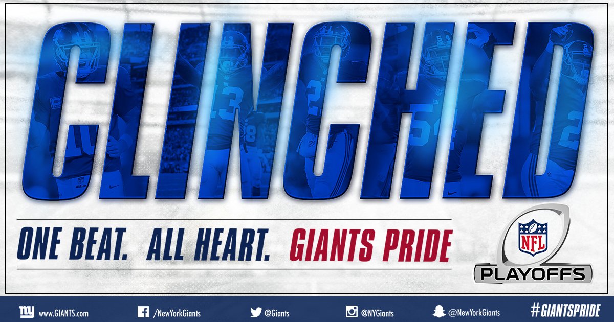 New York Giants on X: 'PLAYOFF BOUND! Your Giants are headed to