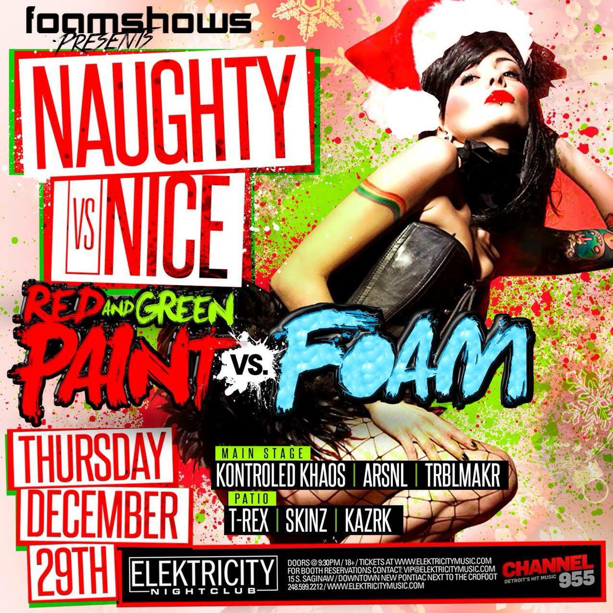 FoamShows's tweet photo. Retweet and follow us for your chance to win a pair of tickets to Naughty vs Nice, Paint vs Foam! https://t.co/IX5xWlEk7F