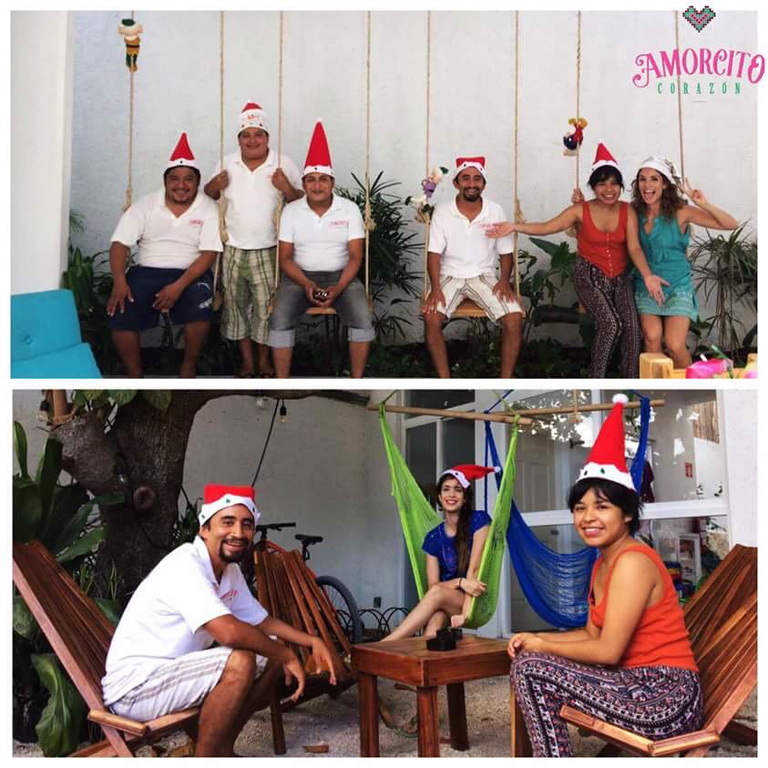 AmorcitoCoTulum's tweet photo. ¡Trabajando en mood navideño! Personal de Amorcito. #AyudantesDeLaNavidad #feliznavidad #navidad #tulum #hotel #OjalaSanta #LaNocheEnPaz https://t.co/a8Vhxvy656