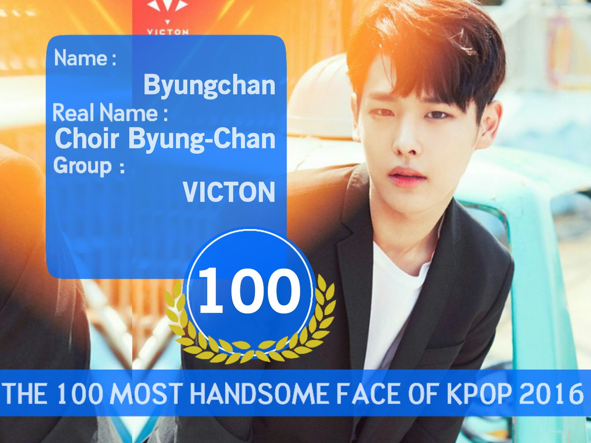 Byungchan_th's tweet photo. [#VICTON] บยองชานติดอันดับ ผู้ชายที่ใบหน้าหล่อประจำปี 2016 อันดับที่ 100 (cr;ShareFakta_Kpop) 🐤💛#병찬 #최병찬 #BYUNGCHAN https://t.co/bYM7PJHRs2