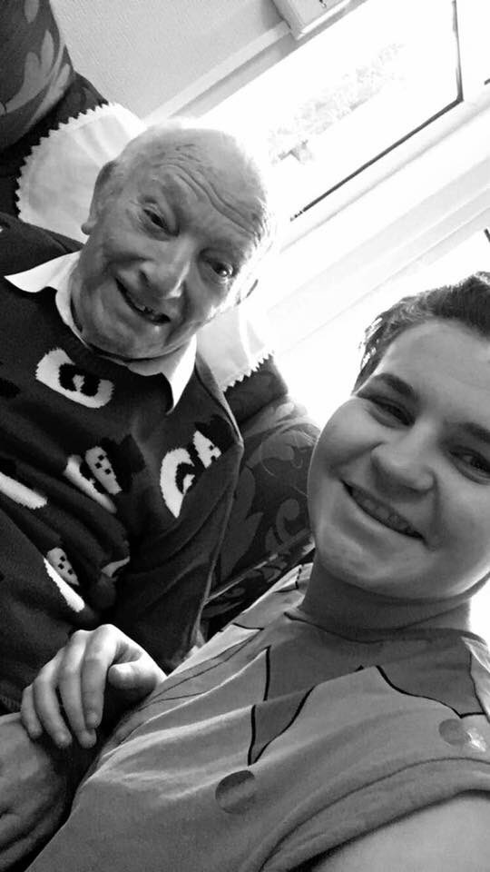 ellen1609's tweet photo. A year ago today I sat with my grandad on his 100th Christmas, a year on I'm sat with his jumper made as a pillow whilst he watches above ❤️ https://t.co/71n0AlQQMB