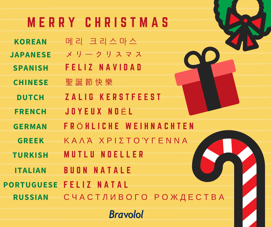 BravololApps's tweet photo. Merry Christmas to all our language buddies and have a peaceful holiday with your friends and family! Bravo! 
#Christmas #2016 #Xmas https://t.co/J9f9GtNj4P