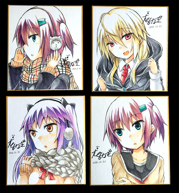 冬コミで頒布するミニ色紙。まだ描き足すかもですがこんな感じです。1枚1000円ほどを予定しています。お気に召すものがあったら是非お迎えしてやってくださいー 