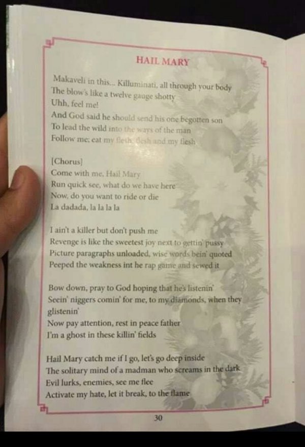 A Christmas Carol service in Sri Lanka has accidentally printed the lyrics of Tupac’s Hail Mary, instead of the prayer.

#SriLanka #lka